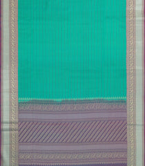 Aquamarine Handloom Soft Silk Saree With Stripes & Contrast Border-SO4544