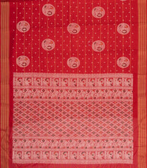 Red Printed Synthetic Dola Silk Saree With Zari Stripes & Border Motifs-SY0343