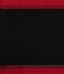 Black Woven Bengal Cotton Saree With Contrast Border-BG1737