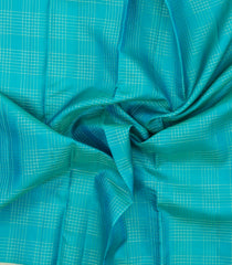 Turquoise Woven Pure Silk Saree With Zari Checks-EC2606
