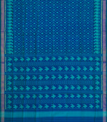 Dark Blue Handloom Rajkot Patola Ikat Silk Saree With Tie & Dye Motifs-IK0527
