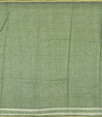Leafy Green Printed Chanderi Cotton Saree With Floral Motifs-CC1477