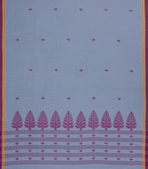 Grey Handloom Bengal Cotton Saree With Floral Buttas-BG1595
