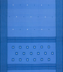 Light Blue Handloom Bengal Cotton Saree With Diamond Buttas-BG1699