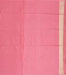 Peach Handloom Banarasi Silk Saree With Floral Motifs-BE1424
