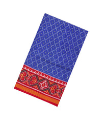 Blue Handloom Rajkot Patola Ikat Silk Saree With Tie & Dye Motifs-IK0539