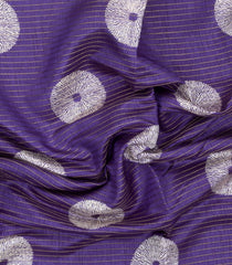 Violet Printed Synthetic Dola Silk Saree With Zari Stripes & Border-SY0403