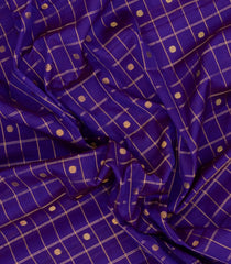 Purple Handloom Gadwal Silk Cotton Saree With Checks & Buttas-GA0363