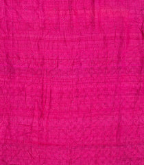 Hot Pink Handloom Bandhej Tussar Silk Saree With Tie & Dye Motifs-TU3030