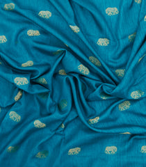 Cyan Printed Synthetics Dola Saree Zari Buttas-BL5302