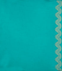 Turquoise Woven Synthetic Viscose Saree With Floral Motifs-BL4729