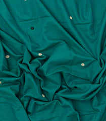 Sea Green Handloom Bengal Cotton Saree With Kamalam Buttas-BG1669