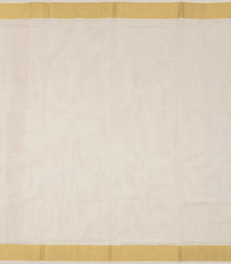 Off White Handloom Kerala Cotton Saree With Zari Border--KEC1039