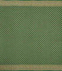 Green Handloom Banarasi Khaddi Georgette Silk Saree With Floral Motifs-BE1781