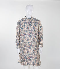 Beige Mid Length Kurta with zig zag print -EW1104