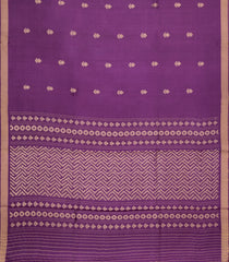 Lilac Woven Tussar Silk Saree With Floral Motifs-TU3255
