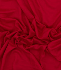 Red Woven Art Crepe Saree With Floral Embroidered Border-BL4973