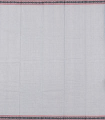 White Handloom Kanchi Cotton Saree With Checks-KC1768