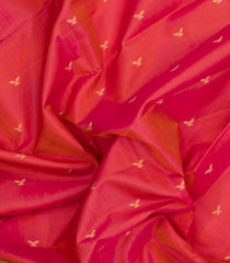 Peach Woven Pure Silk Saree With Zari Buttas & Contrast Border-EC2624