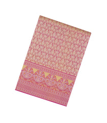 Dark Peach Handloom Kanchipuram Tissue Silk Saree With Floral Motifs-KA13514