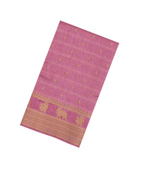 Dusty Pink Printed Art Dola Silk Saree With Stripes & Printed Pallu-BL5759