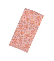 BubbleGum Pink Woven Linen Saree With Printed Floral Motifs-LI0675