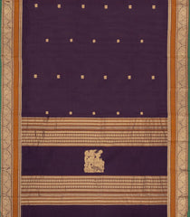 Burgundy Handloom Kanchi Cotton Saree With Buttas-KC1857