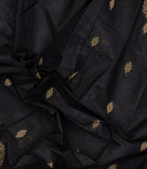 Black Woven Rasipuram Cotton Saree With Kamalam Buttas-RA2569