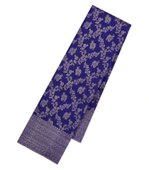 Purple Handloom Kanchipuram Silk Saree With Floral Motifs-KA15069