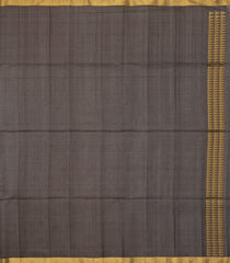 Black Woven Kora Soft Silk Saree With Dotted Stripes-SO4741