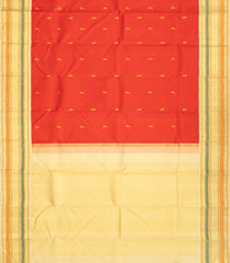 Red Handloom Korvai Kanchipuram Silk Saree With Buttas-KA12816