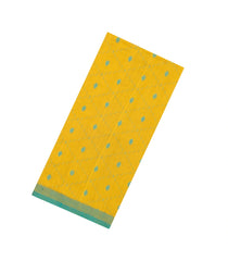 Yellow Printed Tussar Silk Saree With Diamond Motifs-TU3454