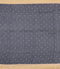 Dark Grey Printed Tussar Silk Saree With Floral Motifs-TU3634