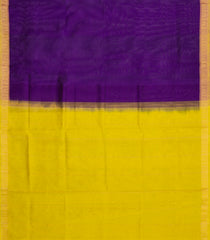 Purple Handloom Silk Cotton Saree With Contrast Border-SC4603