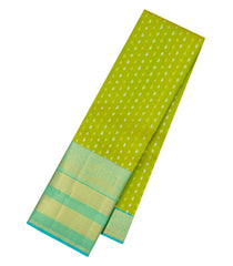 Light Green Handloom Kanchipuram Silk Saree With Zari Motifs-KA16911