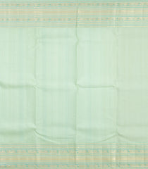 Lime Green Handloom Korvai Kanchipuram Silk Saree With Floral Stripes-KA16595