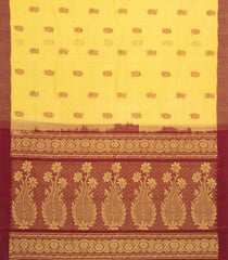Yellow Handloom Rasipuram Cotton Saree With Floral Buttas-RA2420