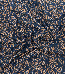 Dark Grey Printed Jaipur Cotton Saree With Tie & Dye Motifs-JC1848