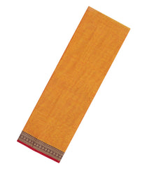 Mustard Woven Chirala Cotton Saree With Printed Blouse-CR1503