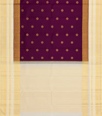 Magenta Handloom Korvai Kanchipuram Silk Saree With Floral Buttas-KA13926