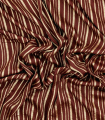 Maroon Woven Banarasi Khaddi Georgette Silk Saree With Stripes-BE1945