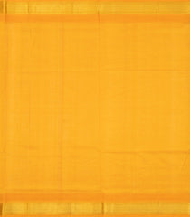 Dark Blue Handloom Korvai Silk Cotton Saree With Mustard Temple Border-SC3826