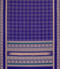 Purple Handloom Silk Cotton Saree With Checks-SC4222