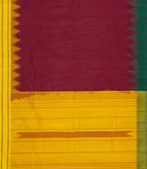 Crimson Handloom Rasipuram Cotton Saree With Ganga Jamuna Border-RA2665