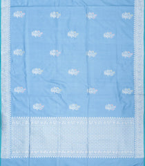 Turquoise Handloom Banarasi Ektara Weaving Silk Saree With Floral Buttas-BE1365