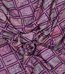 Dark Purple Printed Synthetic Dola Silk Saree With Zari Border-SY0254