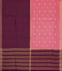 Peach & Maroon Woven Blended Viscose Half & Half Saree-BL5614