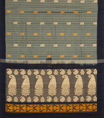 Grey Handloom Rasipuram Cotton Saree With Stripes & Buttas-RA2521