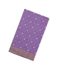 Lavender Printed Synthetic Dola Silk Saree With Zari Stripes & Border-SY0313