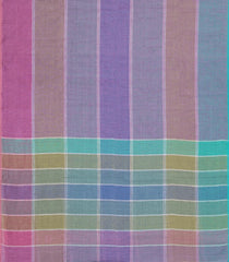 Multi Colour Handloom Linen Saree With Stripes-LI0739
